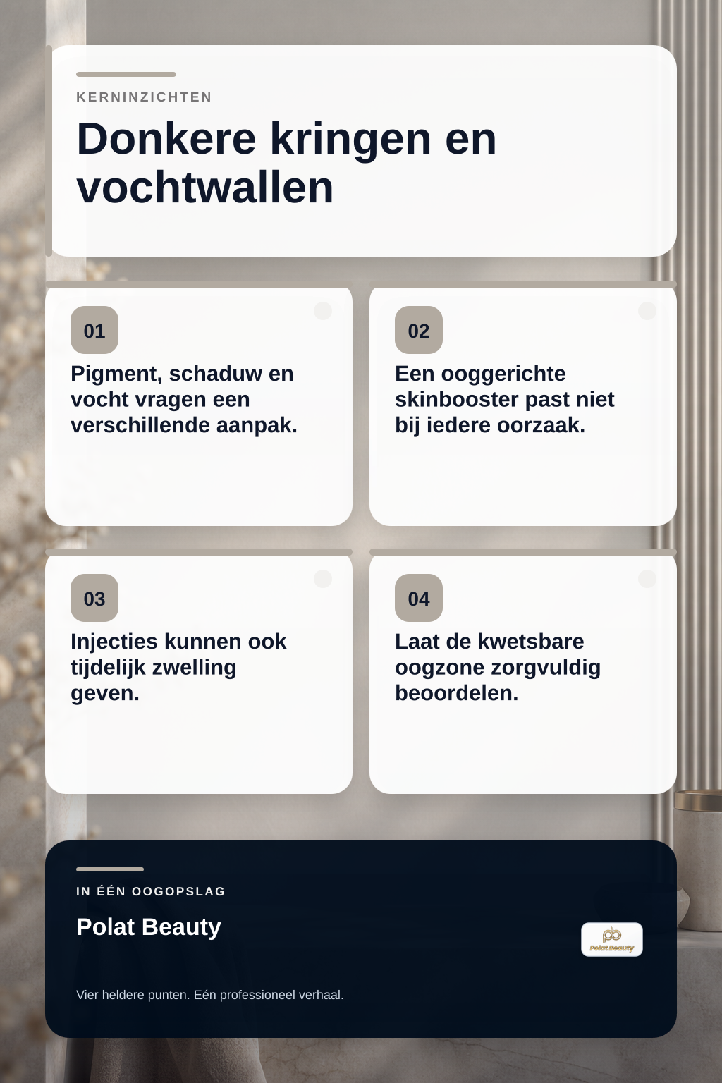 Welke skinbooster past het best bij donkere kringen en vochtwallen onder de ogen? infographic