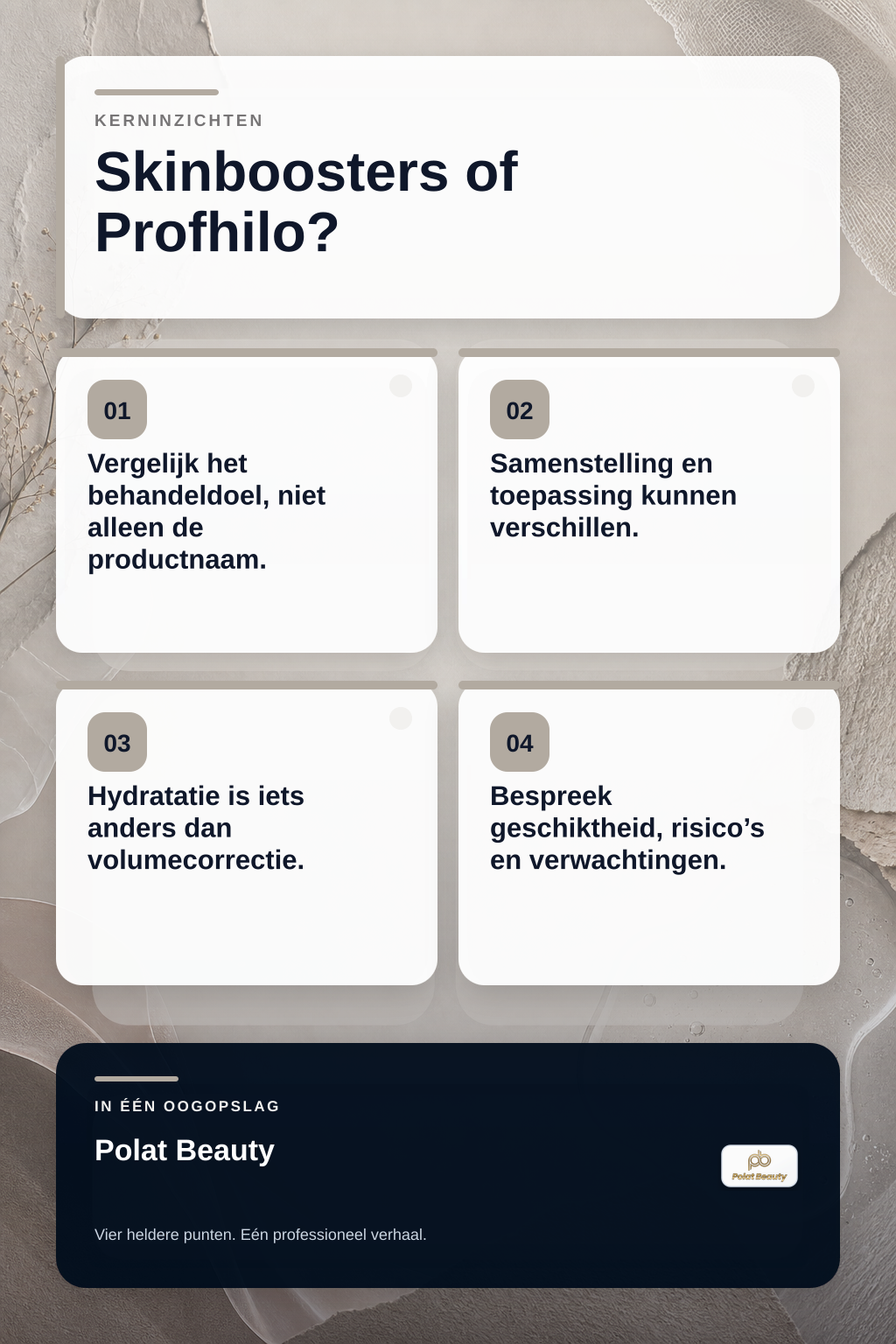 Skinboosters of Profhilo: wat past beter bij huidverbetering en hydratatie? infographic