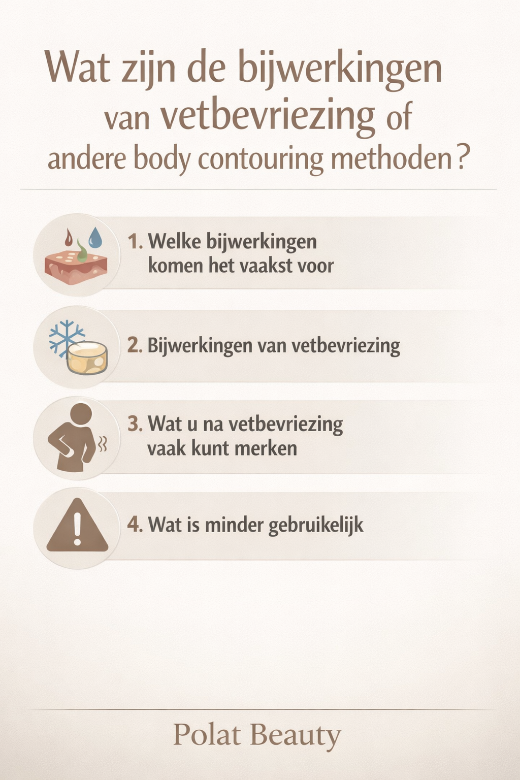 Wat zijn de bijwerkingen van vetbevriezing of andere body contouring methoden? infographic